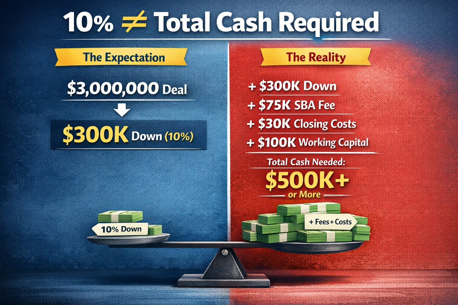 How Much Cash You Actually Need to Buy a $3M Business